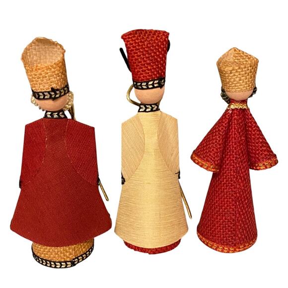 Three Kings Mid Century Modern Christmas Vintage Hand Made Nativity Set of Three - Picture 3 of 9